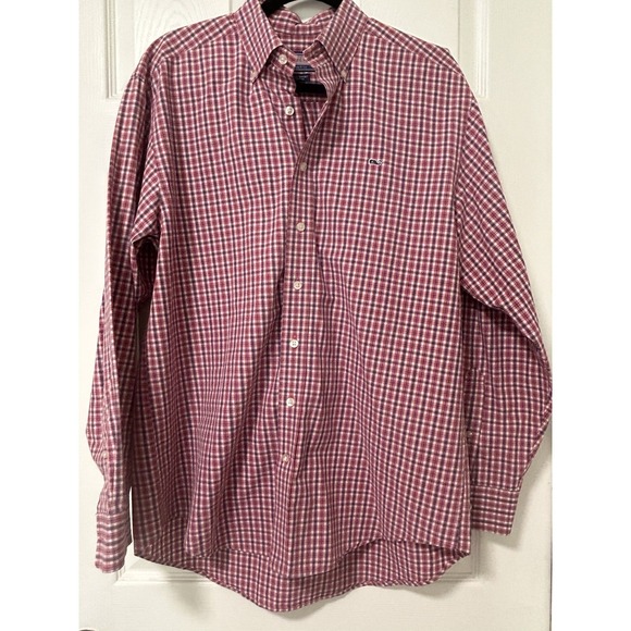 Vineyard Vines Other - Men's Vineyard Vines Whale Red/Wht/Bl Plaid Long Sleeve Button Down Shirt Size M